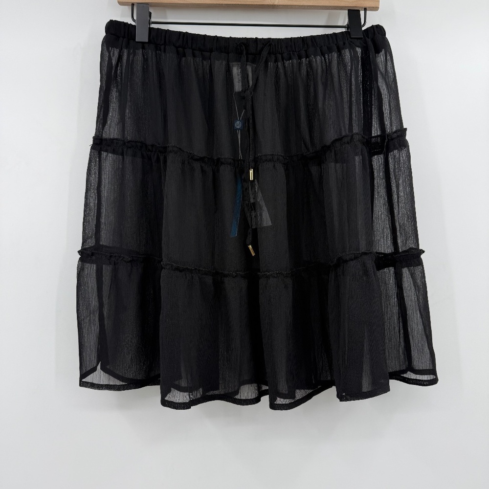 Bleu Rod Beattie Black Tiered Sheer Skirt